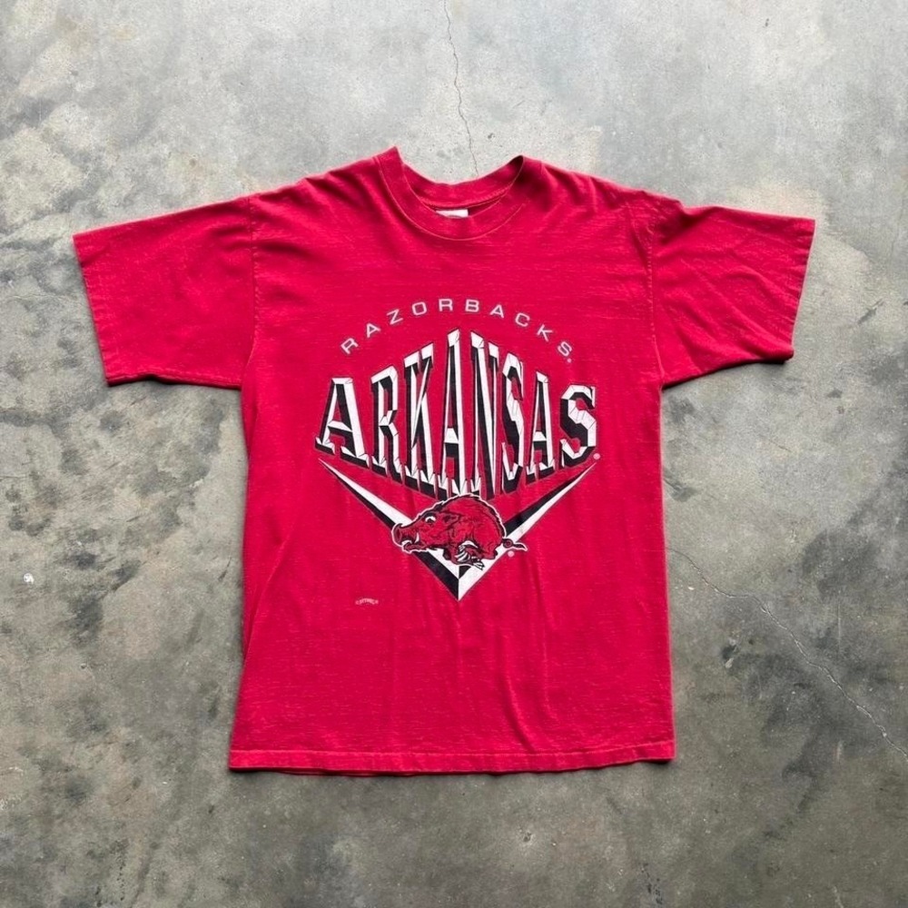 Vintage 90s Nutmeg Arkansas Razorbacks T shirt Size XL